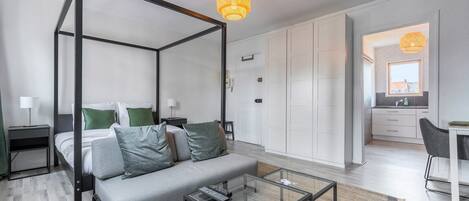 1 غرفة نوم ومكواة/لوح كي وخدمة الإنترنت وملاءات أسرّة