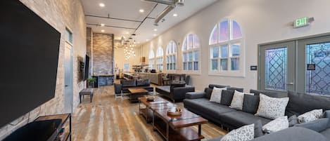 Sanctuary 4 Bedroom Historic Church | Living area | 50-inch LED TV with digital channels