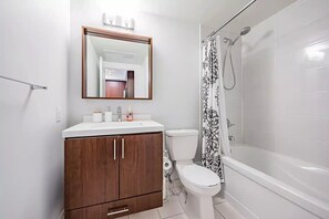 Towels, soap, shampoo, toilet paper