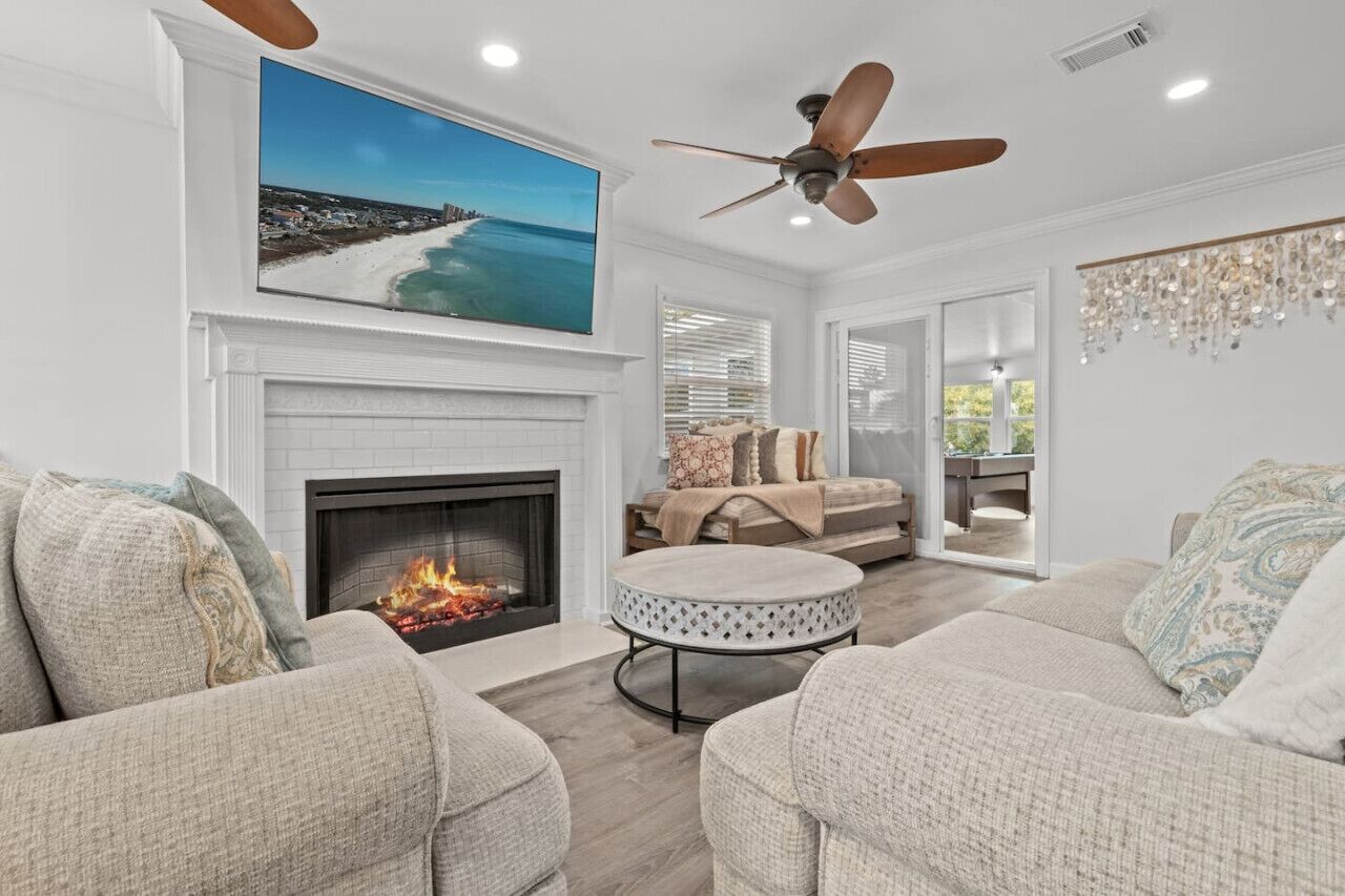 Televisión, chimenea y tenis de mesa 