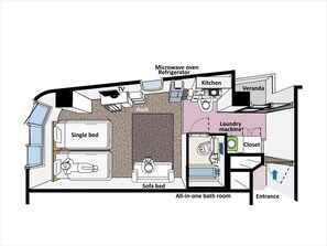 Floor plan - Hiroki Building 603 Checkin 1 minute walk from J - Hiroki Co Ltd Nishishataku 603 / Ota-ku Tokyo (Ota-ku)
