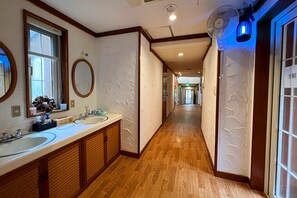 Hair dryer, towels