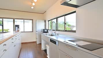 Réfrigérateur, micro-ondes, plaque de cuisson