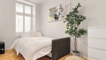 1 chambre, lit parapluie, Wi-Fi, draps fournis