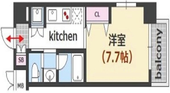 Floor plan - Room 504 double room 1 to 2 people - 504 / Hiroshima Hiroshima (Hiroshima)