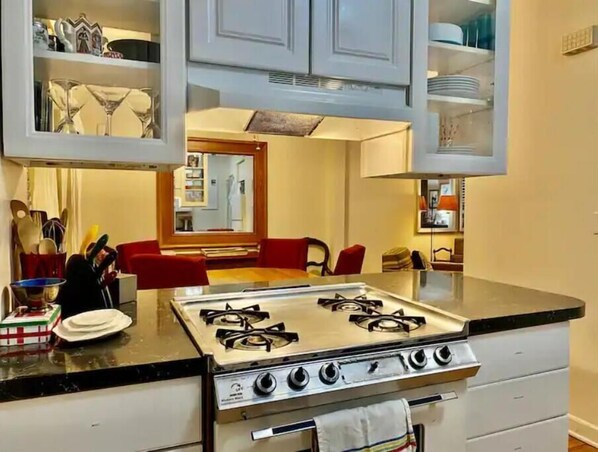 Fridge, microwave, oven, stovetop - Uptown Park & Lake Views Close to Everything! (Minneapolis)