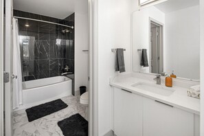 Hair dryer, towels