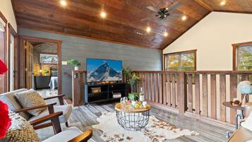 Family Cabin | Living room | 52-inch Smart TV with digital channels