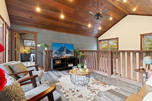Family Cabin | Living room | 52-inch Smart TV with digital channels