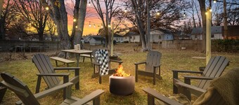 Urban Oasis: A Charming Downtown Retreat with Game Room, Firepit and Yard Games