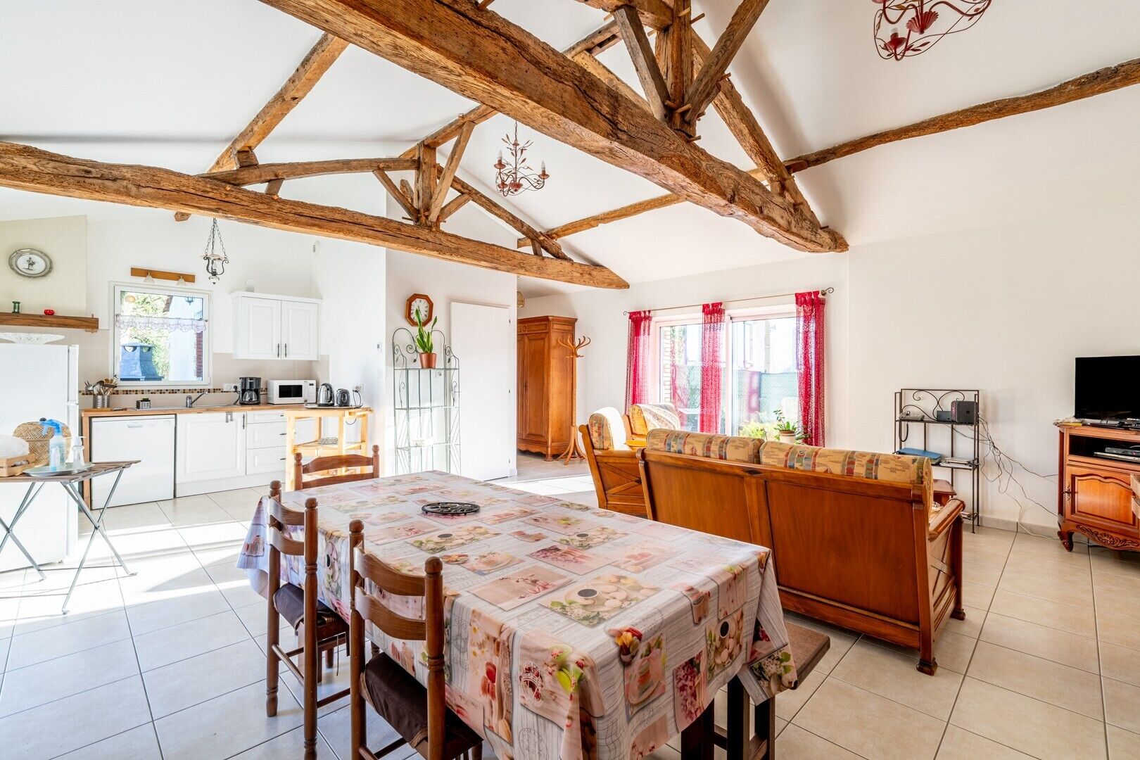 TV, DVD player, stereo