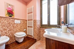 Shower, hair dryer, towels - Apartment 'Oleadei - Eolo' with Mountain View, Wi-Fi and Air Conditioning (San Felice del Benaco)