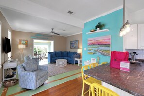 House, Multiple Beds, Patio, Garden View | Living area | 40-inch TV with digital channels - After Dune Delight by Tybee Vacation Rentals (Tybee Island)