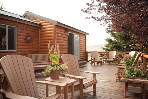 Two cabins; main house and guest cabin in foothills of the Bighorns