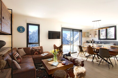 T4 90m2 | Terrasse avec belle vue sur le glacier