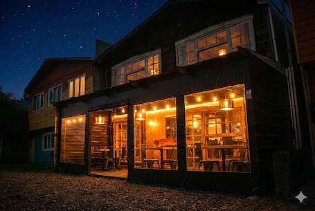 Fachada da propriedade. Estación Hostel