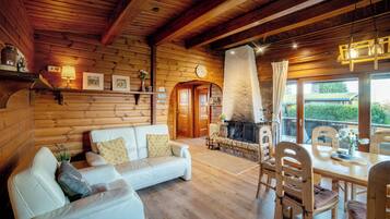 Televisión, chimenea