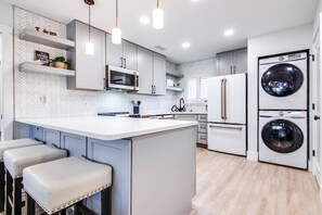 Fridge, microwave, stovetop, dishwasher - Matchless Luxury III – Elegant 3BR Golf View Condo w/ Designer Kitchen, Smart TVs & Private Patio! (Zephyrhills)