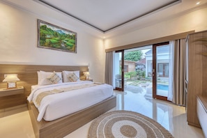 Deluxe Villa, 1 King Bed, Pool Access, Pool View | 1 bedroom, Egyptian cotton sheets, premium bedding, pillowtop beds - Kelingking Tatakan Villa (Penida Island)
