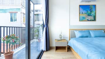 Apartemen Premium | 1 kamar tidur, kedap suara, Wi-Fi gratis, dan seprai linen