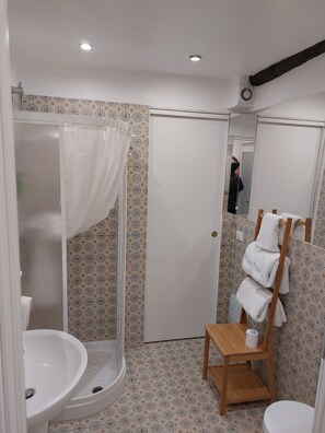 Shower, hair dryer, towels, soap - In the heart of a medieval French village. One bed apartment. Pet friendly (Cipières)