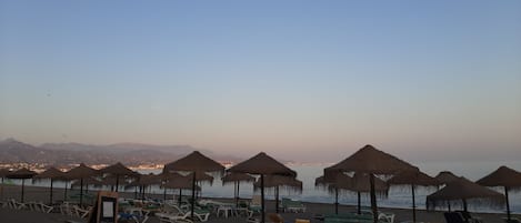 Sun-loungers, beach towels