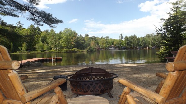 Property grounds - Cozy camp with large sandy beach and excellent views of Little Sebago. (Raymond)