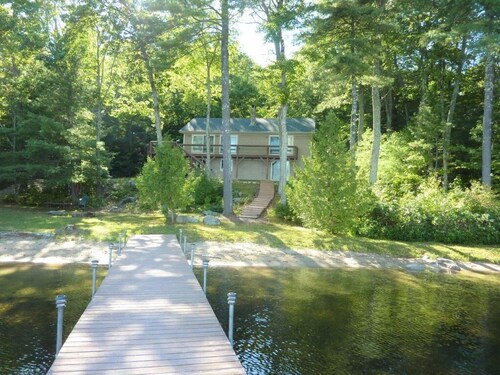 Beautiful pet-friendly home with gorgeous sandy beach on Little Sebago Lake!