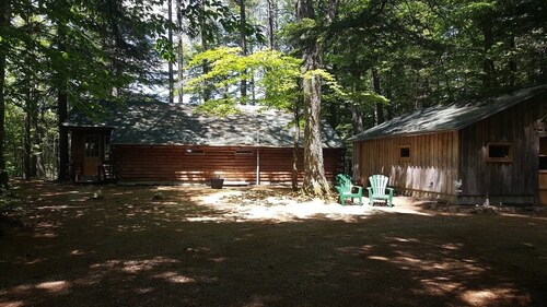 Pet-friendly cabin with a sandy beach and breathtaking mountain views!