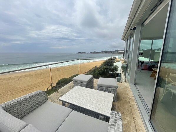 Terrace/patio - 17 steps-newly renovated penthouse apartment on wamberal beach.180degree views (Wamberal)