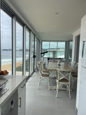 Dining - 17 steps-newly renovated penthouse apartment on wamberal beach.180degree views (Wamberal)