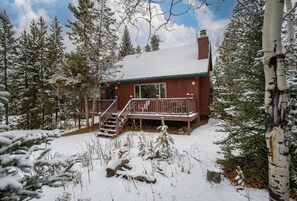 Exterior - Wood Burning Fireplace | Fenced Yard | Cozy Cabin (Grand Lake)