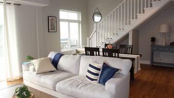 Smart TV, foosball, books