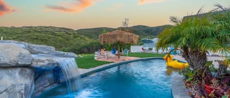 Outdoor pool, a heated pool