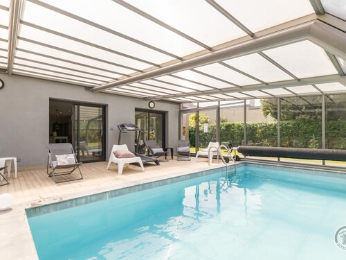 Modern house in Pontorson with heated pool