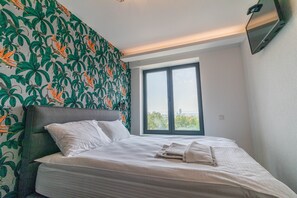 エクスクルーシブ アパートメント | 1 室のベッドルーム、防音設備、WiFi (無料)