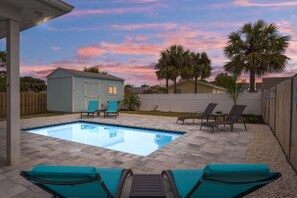 Piscine extérieure, piscine chauffée