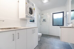 Hair dryer, towels