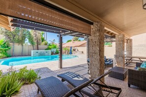 Outdoor pool - Tranquil Retreat at Ocotillo, 4BD, 2.5BA, Huge Pool With Heater, and Pool Table. (Chandler)