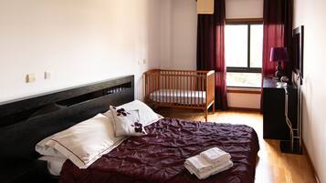 2 bedrooms, iron/ironing board, travel crib, WiFi