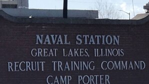 A sign for the Naval Station Recruit Training Command Camp Porter in Great Lakes, Illinois. - Apt W/ heated garage Libertyville Near Naval Base (Libertyville)