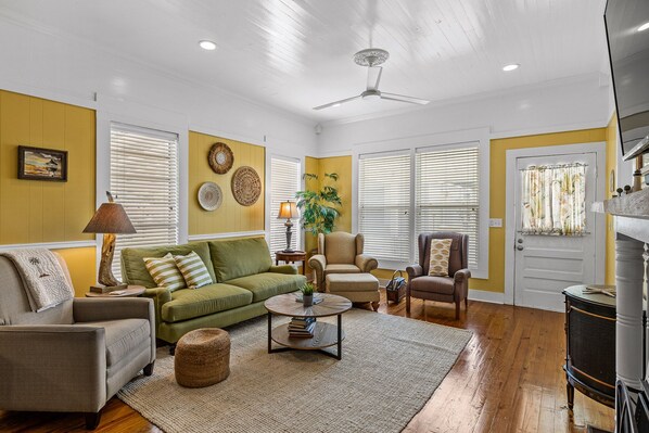 Smart-TV, DVD-spiller og bøker