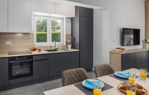 Fridge, oven, stovetop, dishwasher
