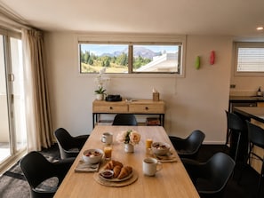 Dining - 3-Bedroom Wanaka Retreat | Panoramic Views, Pools, Spas & Tennis | Near Town & Lake (Wanaka)
