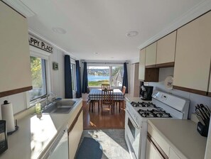 Fridge, microwave, oven, stovetop - Beachy Watering Cove Cottage (Gouldsboro)