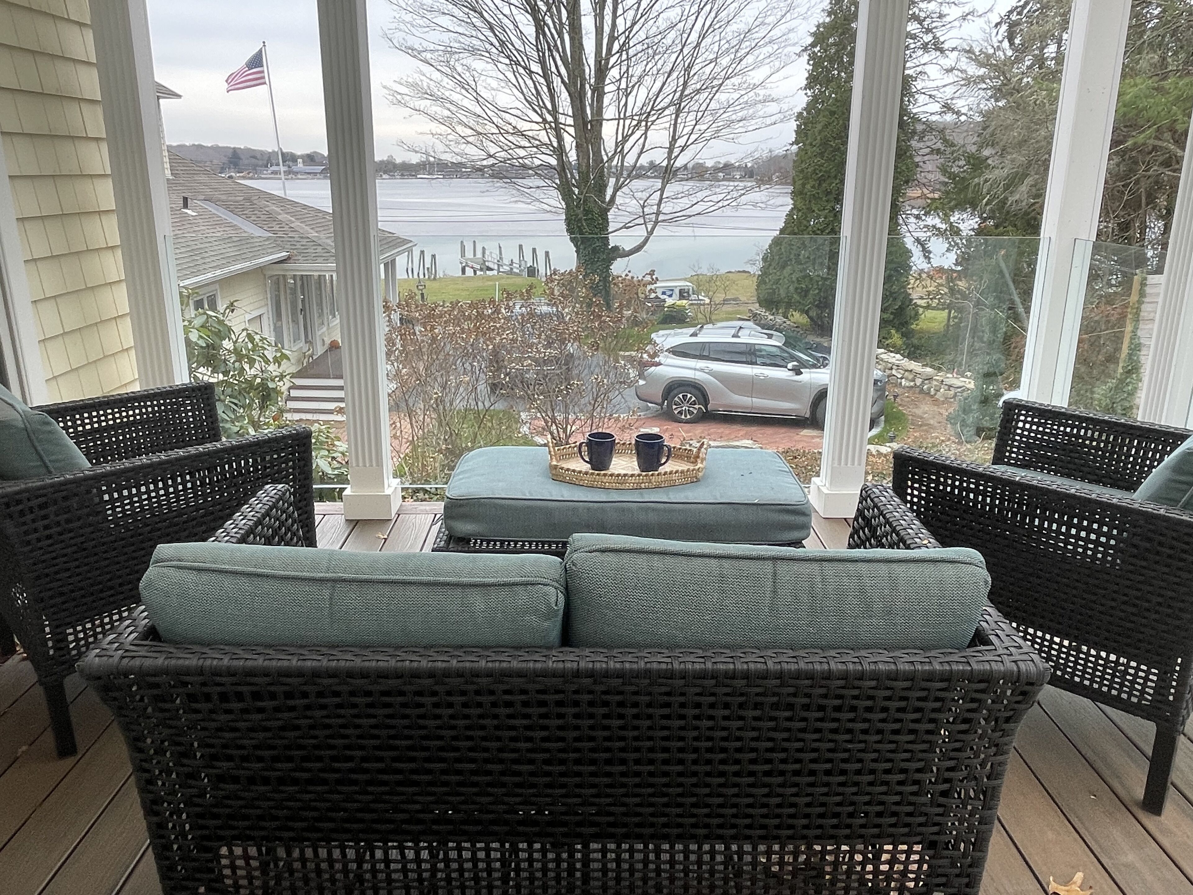 Covered outside porch.