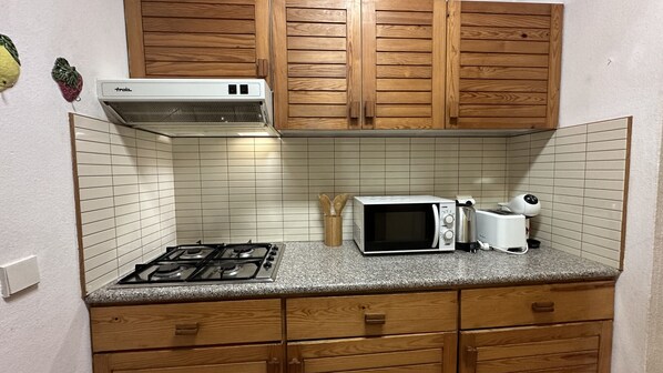 Fridge, microwave, coffee/tea maker, electric kettle