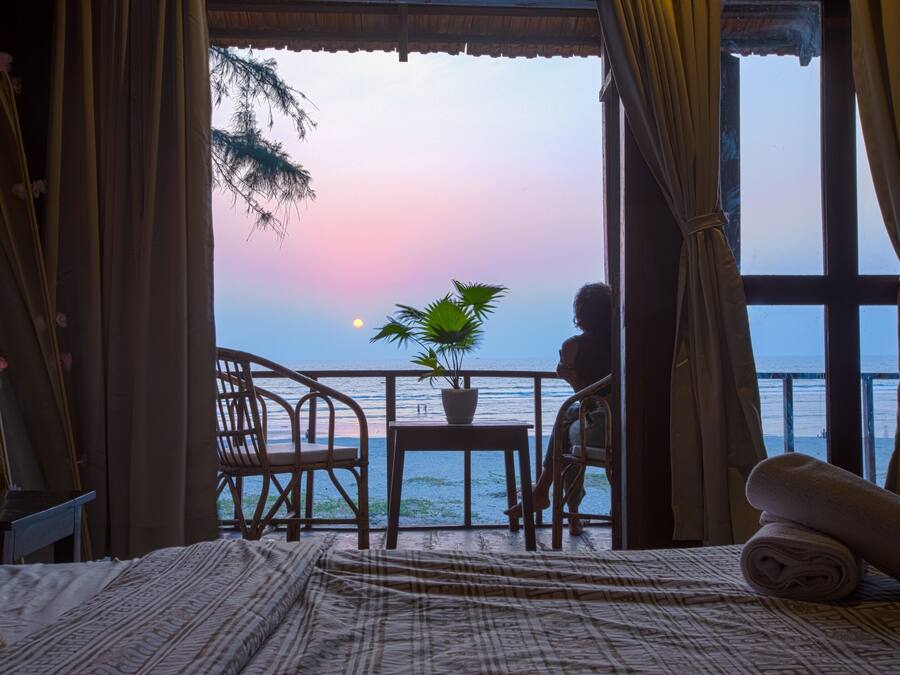 Wooden Sea view Cabin with Balcony | View from room