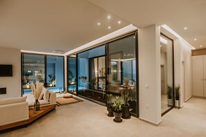 Luxury Villa | Living area | Flat-screen TV - Saphira Nissaki by WhiteDream Villas (Corfu)