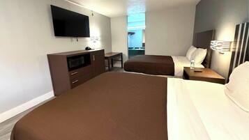 Room, 2 Queen Beds | Desk, free WiFi, bed sheets